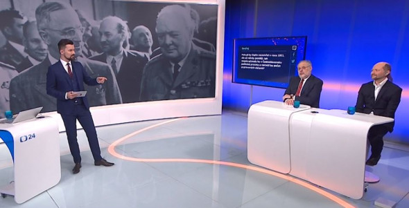 Михаил Хазин в передаче о Сталине чешского телевидения (без перевода)